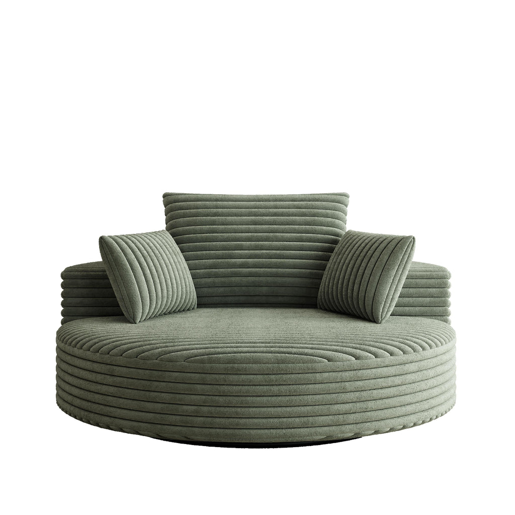 Fauteuil pivotant individuel en mousse et chenille côtelée