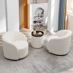 Fauteuil d’appoint pivotant KINWELL en forme de tonneau, rembourré, largeur 34 (lot de 2)