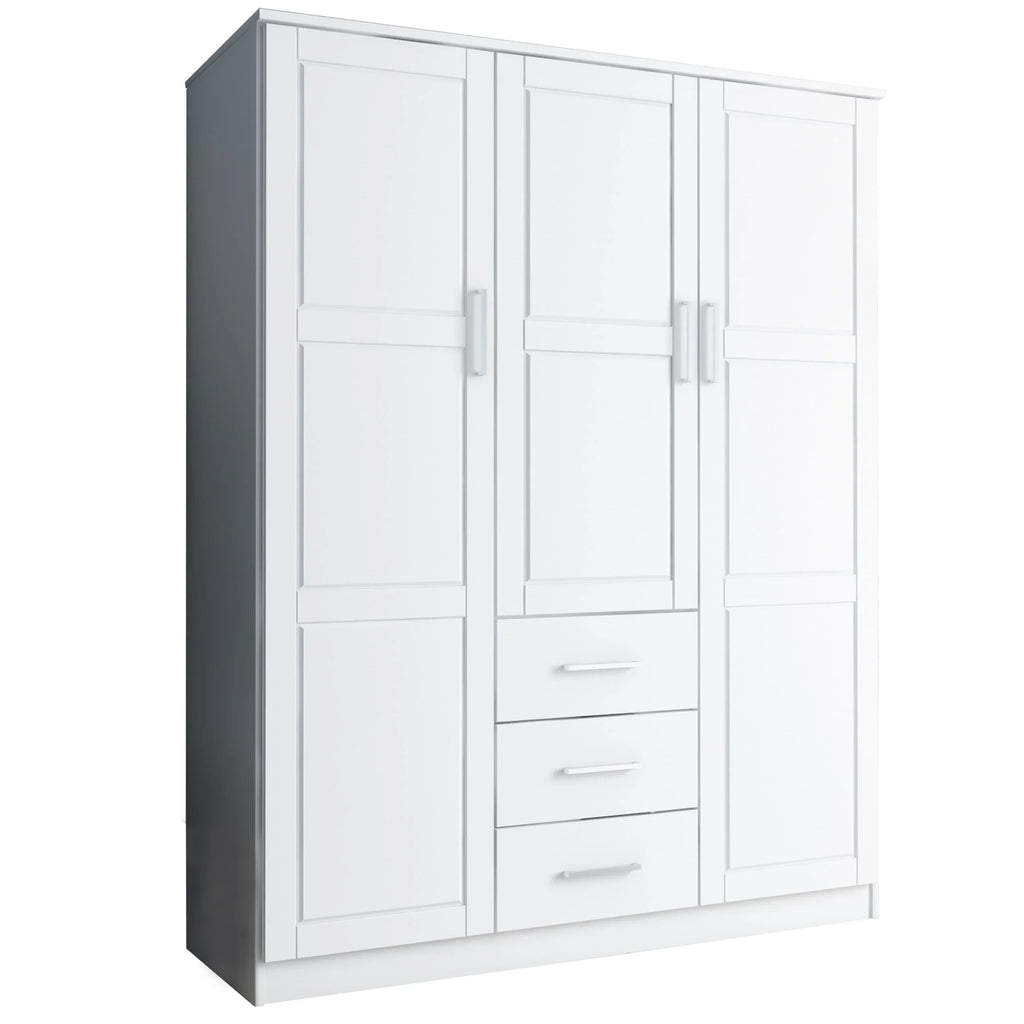 Armadio guardaroba a 3 ante Cosmo Palace Imports in legno massello al 100%, con ante in legno massello o a specchio