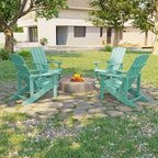 Ensemble de 4 fauteuils Adirondack d’extérieur Bonosuki en bois résistant aux intempéries