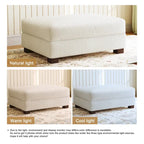 Pouf moderno oversize in tessuto a coste