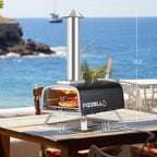 Four à pizza extérieur multicombustible, appareil à pizza cuite sur pierre avec brûleur à gaz et compartiment à bois – 12 pouces