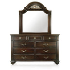 Set tradizionale Vame composto da comò a 9 cassetti e specchio, 2 pezzi, di Furniture of America