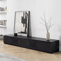Meuble TV minimaliste avec tiroirs, console multimédia en bois massif avec placards, porte basculante, placage noyer, entièrement assemblée