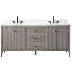 Meuble-lavabo Vanity Art 72 à double vasque avec plateau en marbre reconstitué