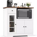 Meuble de cuisine pour micro-ondes avec rangement, 3 portes, 1 tiroir et étagères réglables, meuble de rangement garde-manger