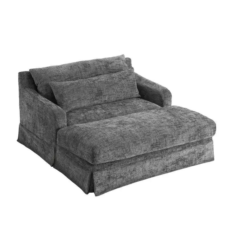 Cadeira sofá-cama de chenille extra profunda Polibi