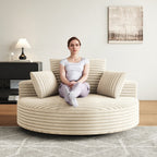 Fauteuil pivotant individuel en mousse et chenille côtelée