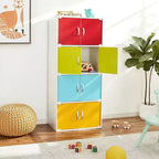 Bibliothèque-armoire de rangement polyvalente fermée Hodedah HID44, robuste, à 8 portes, à poser au sol, pour la maison et le bureau, finition bois de hêtre
