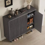 Meuble à chaussures Acekool 46 avec porte rainurée, meuble de rangement à 5 niveaux, banc d’entrée rustique pour couloir, hauteur de 41.5