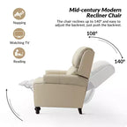 Set di 2 poltrone reclinabili moderne Elisabete con schienale ad ali in vera pelle e borchie decorative vintage per soggiorno e camera da letto| ART OF LIVING DESIGNS