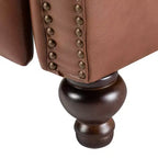 Set di 2 poltrone reclinabili moderne Elisabete con schienale ad ali in vera pelle e borchie decorative vintage per soggiorno e camera da letto| ART OF LIVING DESIGNS