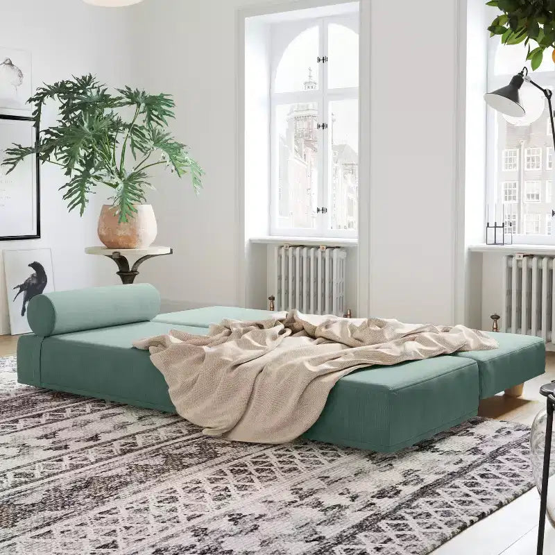 Lit de repos/lit d’appoint escamotable grand format – microvelours