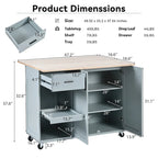 Isola da cucina con piano di lavoro pieghevole, carrello portaoggetti da cucina con ripiano estraibile, portasciugamani e cassetto, ruote girevoli