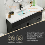 Wavy Line 30/36/48 Bathroom Vanity Set with Sink & Faucet