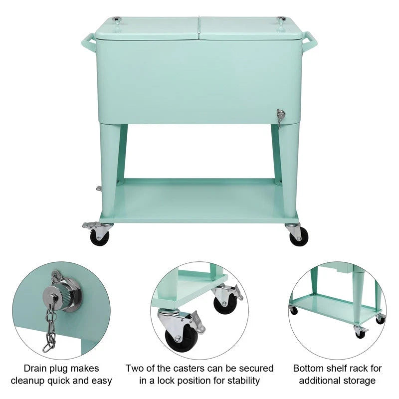 Glacière en fer avec revêtement pulvérisé de 80 QT et étagère