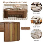 47.2 Lift Top Coffee Table with Hidden Compartment, Oval, Brown