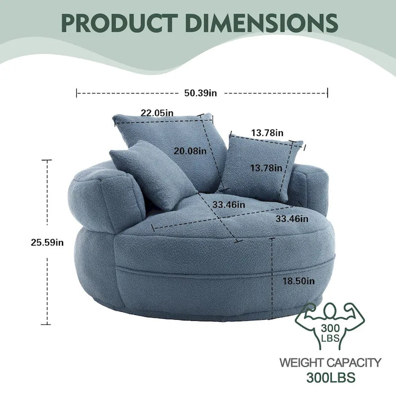 Poltrona rotonda relax ?C bianco/blu/grigio/giallo/arancione/rosso rosa/blu navy/verde, posto singolo e doppio