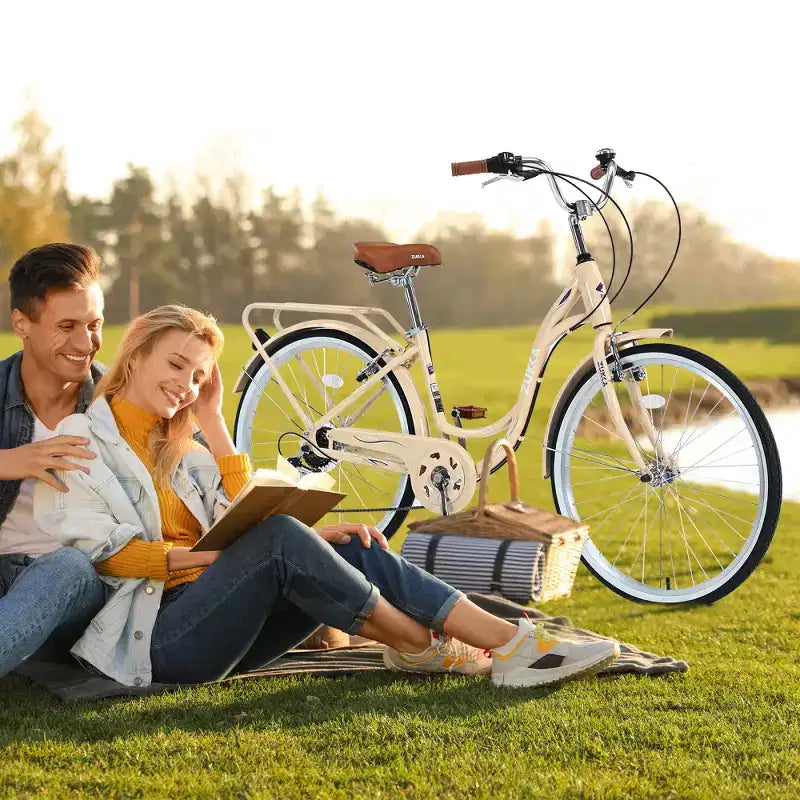Zeus & Ruta Damenfahrrad, 24 Zoll, mit 7 Gängen und Stahlrahmen