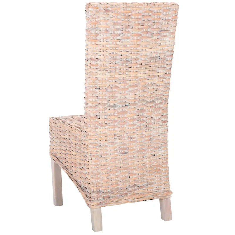 Ensemble de 2 chaises de salle à manger en osier naturel, 19 l x 22 p x 41 h, style bohème côtier