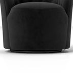 Lot de 2 fauteuils tonneau modernes SEYNAR en velours rembourré, pivotants à 360 degrés, avec dossier capitonné à boutons