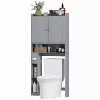 Mobile contenitore HOMCOM sopra il WC, organizer moderno per bagno sopra il WC con 2 ante, porta carta igienica e struttura indipendente salvaspazio