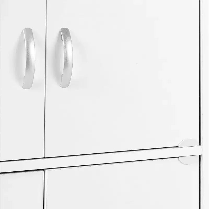 Bibliothèque-armoire de rangement polyvalente fermée Hodedah HID44, robuste, à 8 portes, à poser au sol, pour la maison et le bureau, finition bois de hêtre