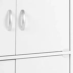 Bibliothèque-armoire de rangement polyvalente fermée Hodedah HID44, robuste, à 8 portes, à poser au sol, pour la maison et le bureau, finition bois de hêtre