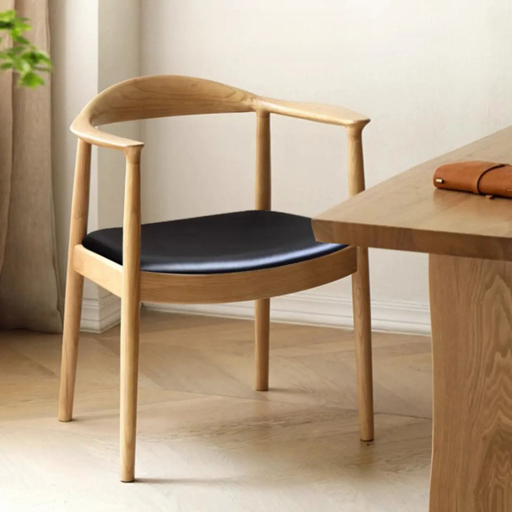 Sedia da pranzo scandinava in legno curvato con seduta intrecciata e braccioli