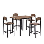 Ensemble Whisen de table à manger de ferme de 5 pièces avec rallonge rabattable, hauteur comptoir, et chaises de salle à manger