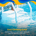Scaletta Blue Wave Easy Pool Step con scala esterna per piscine fuori terra - 32.5 in. W x 56 in. D x 81 in. H