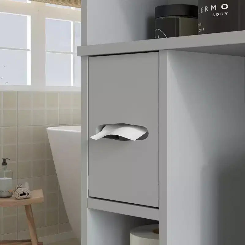 Mobile contenitore HOMCOM sopra il WC, organizer moderno per bagno sopra il WC con 2 ante, porta carta igienica e struttura indipendente salvaspazio