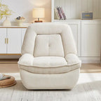 Drehbarer Cord-Sessel mit Gleitfunktion und Liegefunktion, Fußstütze für das Wohnzimmer