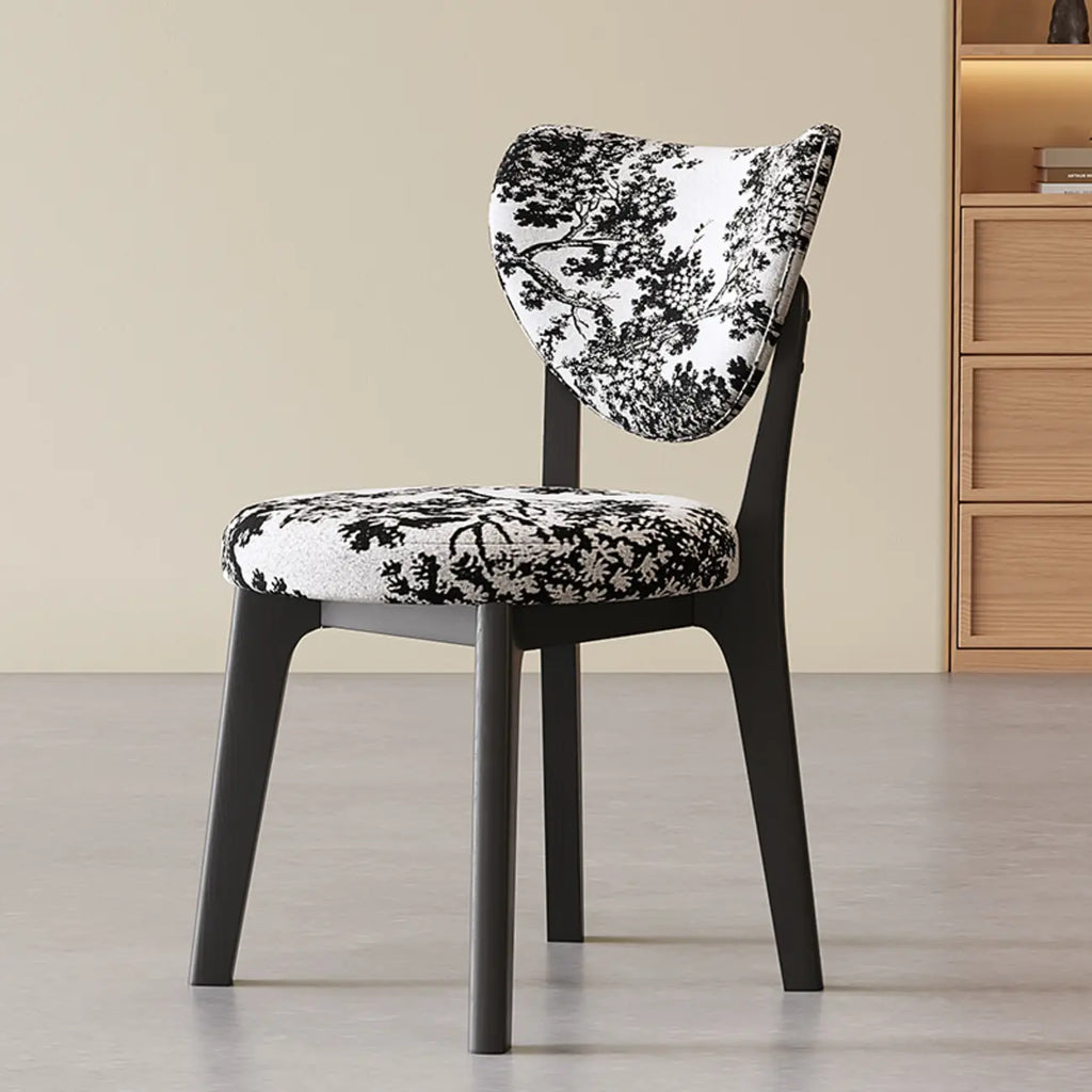 Sedia da pranzo moderna senza braccioli, con schienale alto e rivestimento in similpelle