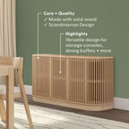 Credenza Plank+Beam Contour in legno massello con 3 ante, mobile TV da 59 pollici per il soggiorno