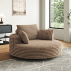 Fauteuil pivotant individuel en mousse et chenille côtelée