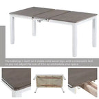 Ensemble de table à manger extensible de style champêtre pour 6 personnes, table rectangulaire et 6 chaises rembourrées
