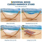 Supporto per amaca in legno da esterno per impieghi gravosi, resistente alle intemperie, universale, curvo, da 475 libbre, per patio, cortile e interni