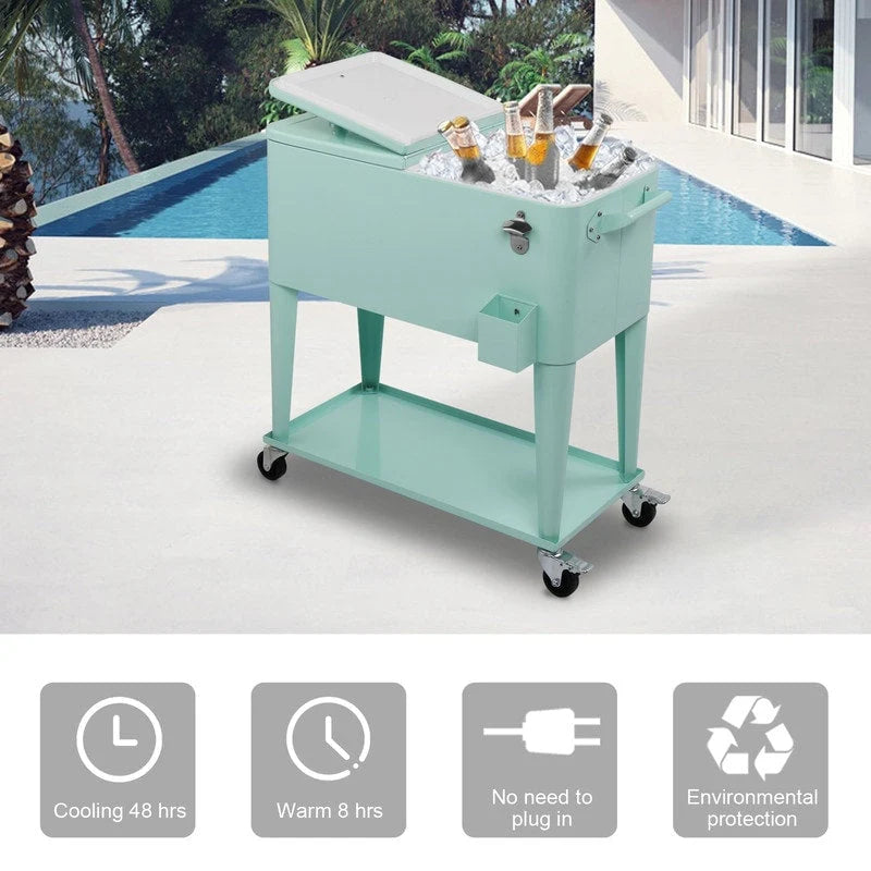 Glacière en fer avec revêtement pulvérisé de 80 QT et étagère
