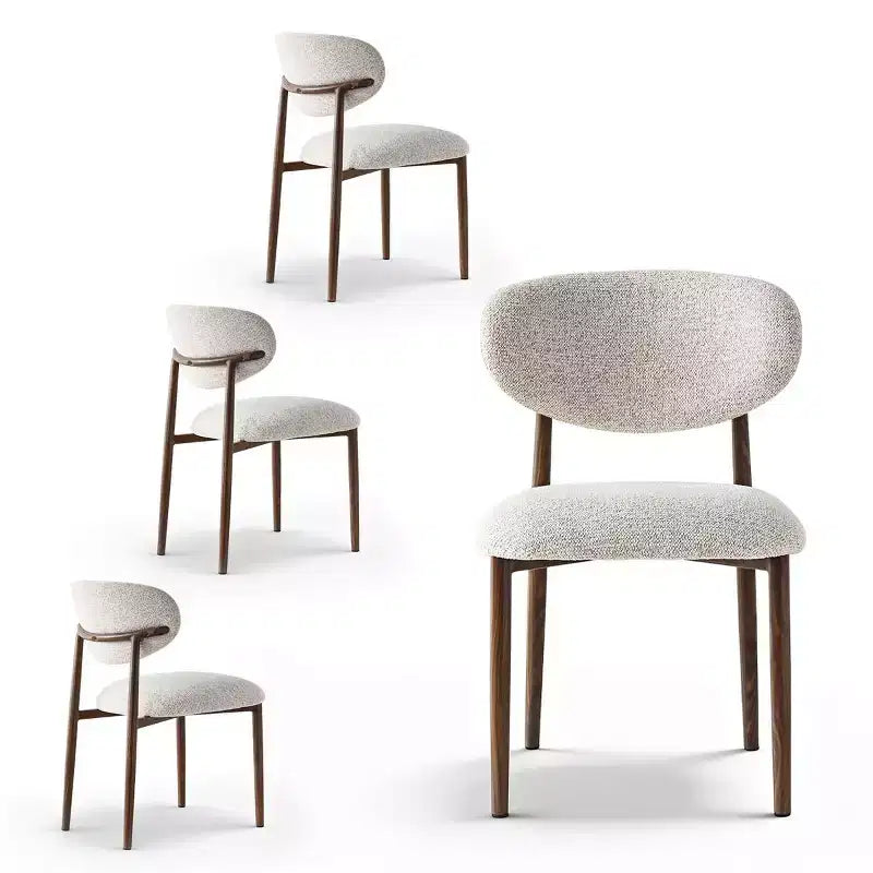 Set di 4 sedie da pranzo moderne imbottite con schienale curvo, sedie laterali senza braccioli con struttura in ferro per sala da pranzo e cucina-Panipeachy