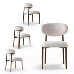 Set di 4 sedie da pranzo moderne imbottite con schienale curvo, sedie laterali senza braccioli con struttura in ferro per sala da pranzo e cucina-Panipeachy