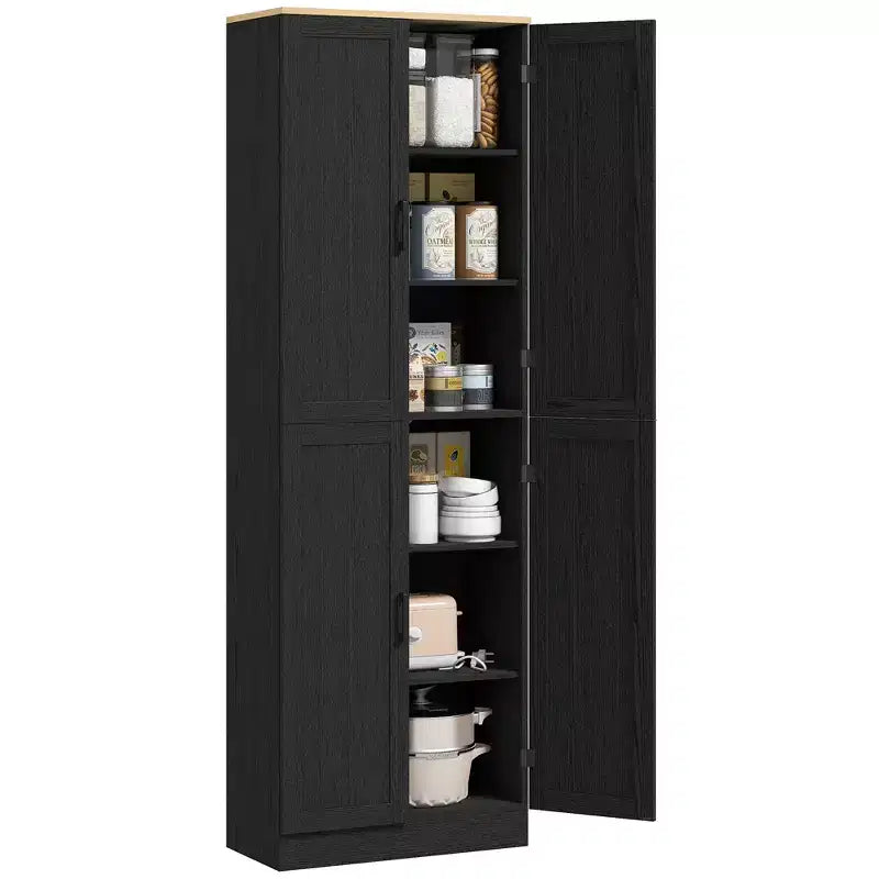 Dispensa da cucina indipendente HOMCOM 67, mobile contenitore a 4 ante con ripiani e ante regolabili
