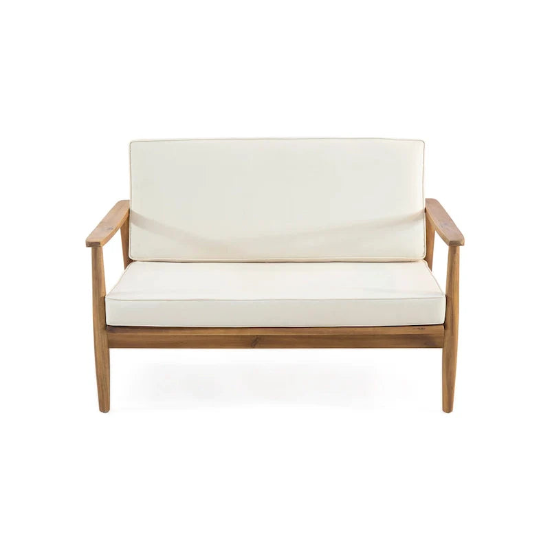 Ensemble de salon extérieur Willowbrook en bois d’acacia pour 4 personnes, par Christopher Knight Home