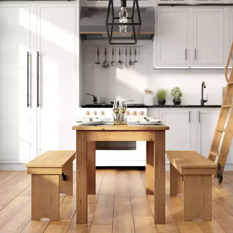Mesa de jantar retangular Flash Furniture, 46 x 30, em pinho maciço