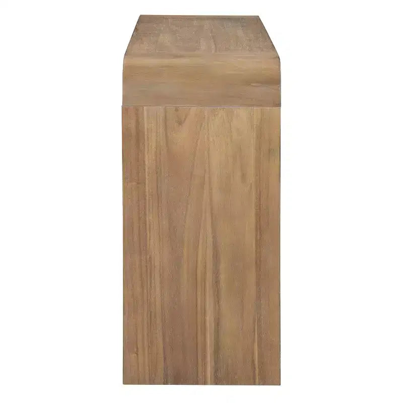 Table console rustique Whisen, table d’entrée et table d’appoint avec façade de tiroir cannelée