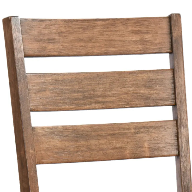 Set di 4 sedie da pranzo in legno con schienale a doghe