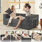 Canapé-lit pliant Dyonery 78 convertible en canapé en velours côtelé, format king, couchage au sol, 4-en-1, canapé modulaire à combiner soi-même, confortable et dépliant