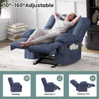 Fauteuil inclinable à bascule bleu surdimensionné avec revêtement en chenille