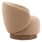 Fauteuil tonneau pivotant rembourré d’appoint Spruce&Spring avec base en bois
