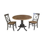 42 Mase Dual Drop Leaf Table with 2 X Back Chairs - International Concepts